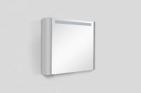Sensation, зеркало, зеркальный шкаф, правый, 80 см, с подсветкой, серый шелк, глянцевая