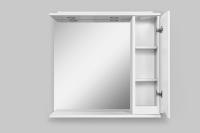 Like, Зеркало, частично-зеркальный шкаф, 80 см, с подсветкой, правый, белый, глянец, шт