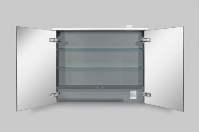 SPIRIT 2.0, Зеркальный шкаф с LED-подсветкой, 80 см, цвет: белый, глянец