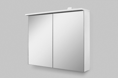 SPIRIT 2.0, Зеркальный шкаф с LED-подсветкой, 80 см, цвет: белый, глянец