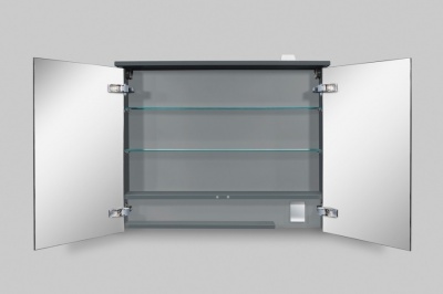 SPIRIT 2.0, Зеркальный шкаф с LED-подсветкой, 80 см, цвет: графит, матовый
