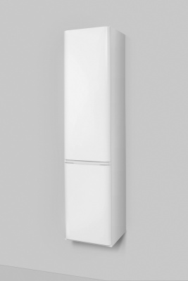 BLISS, Шкаф-колонна подвесной, левый, 34см, двери с доводчиками, белый,глянец