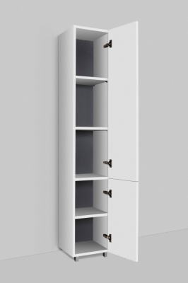 GEM, шкаф-колонна, напольный, правый, 30 см, двери, push-to-open, цвет: белый, глянец