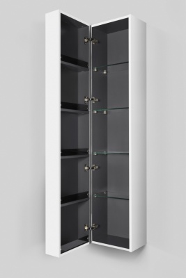 SPIRIT 2.0, шкаф-колонна, подвесной, левый, 35 см, фасад с полочками, push-to-open, цв