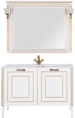 Мебель для ванной Aquanet Паола 120 белый/золото (литьевой мрамор)